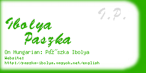 ibolya paszka business card